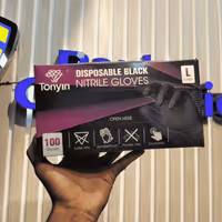 TONYIN TT36 DISPOSABLE BLACK NITRILE GLOVES - image 1